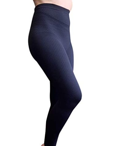 Bioflect® Compression Leggings with Bioactive Raised Massaging Knit - for Support and Comfort - Black XL