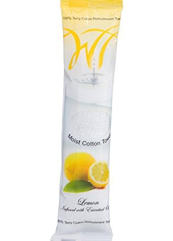 White Towel Moist Cotton - Lemon (Case of 50)