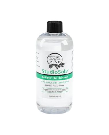 Tusc & Pine StudioSolv™ Odorless Mineral Spirits 16.9oz (500ml) - Purified Odor-Free Spirit Solvent for Thinning Oils, Artists, Painting Thinner, Professionals, & More!