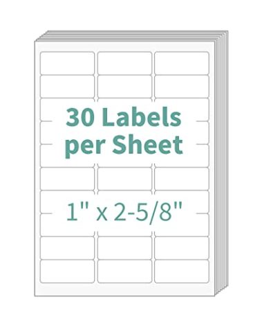 30 up Label 1" x 2-5/8" Shipping Address Labels, FBA Barcode Sticker, 100 Sheets 30 Per Page Mailing Label for Laser/Inkjet Printers (3000 Labels)