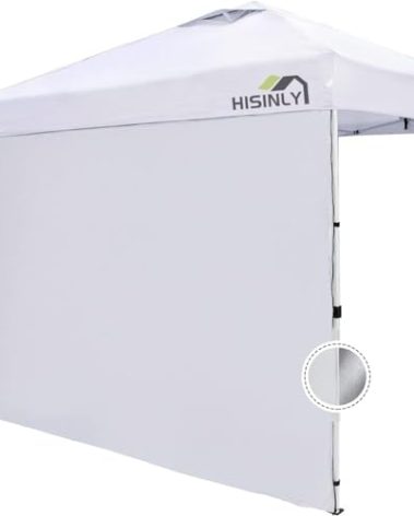 Hisinly Canopy Sidewalls 10 * 10 ft 300D Sunwalls with Silver Coating UV Protection and Waterproof Oxford Cloth Suits Pop-up Tent/Instant Canopy/Commercial Canopy (Sidewall Only)