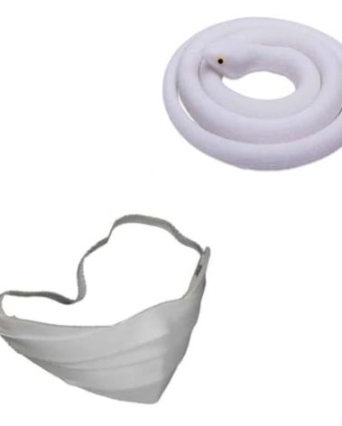 Ealipoi Obanai Iguro Mask Anime Demon Obanai Cosplay White with Costume Accessories Prop1PC/2PCS (2pcs)