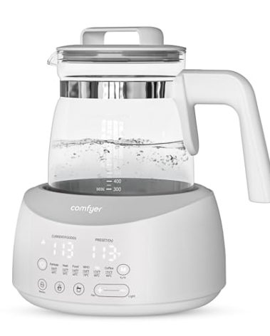 Bottle Warmer comfyer, Baby Bottle Warmer with Night Light & Faster Cooling Fan, Instantly Water Warmer, Tea Kettle Electric with 6 Temperature Control Presets, Feed Baby More Easier and Healthier