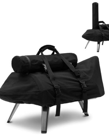 NOELIFE Carry Cover for Ooni Karu 12 and Karu 2 Pizza Oven, Waterproof Pizza Oven Accessories for Ooni 12 with Seperate Chimney Bag, with Bottom Straps for Fixation (Oven Not Included)