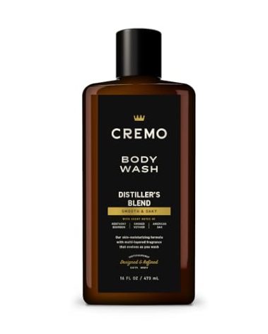 Cremo Body Wash Men, An Elevated Blend with Notes of Kentucky Bourbon, Smoked Vetiver and American Oak, 16 Fl Oz