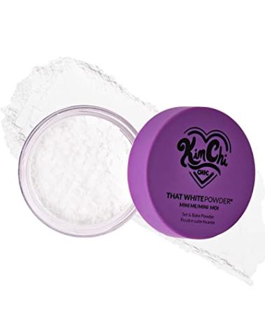 Kimchi Chic Beauty That WhitePowder Set and Bake Mattifying Setting Powder for Makeup, Extra Fluffy Loose Face Powder Poof, Soft Natural Face Makeup Helps Minimize the Appearance of Fine Lines, White