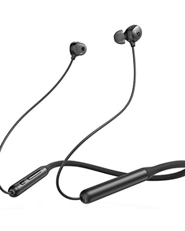 Soundcore by Anker Life U2i Wireless Neckband Headphones, 10mm Drivers with BassUp Technology, 24H Playtime, AI-Enhanced Calls, Foldable and Lightweight, IPX5 Water-Resistant, Secure Fit, Bluetooth 5