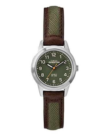 Timex Women's TW4B12000 Expedition Field Mini Brown/Green Nylon/Leather Strap Watch