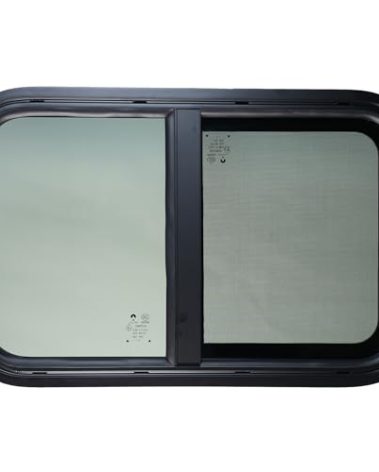 RV Window, 24" W x 15" H Trailer Window, Camper Windows Replacement, Teardrop Horizontal Slide RV Push Out Window (with Trim Kit)