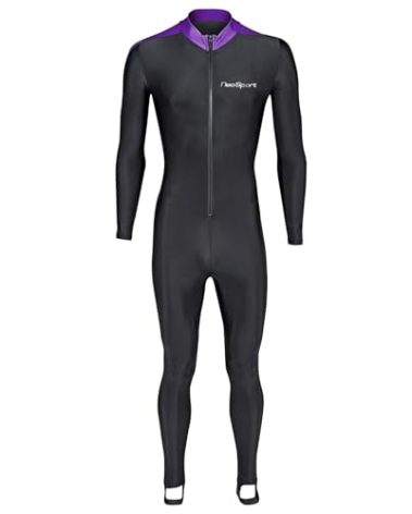 NeoSport Unisex Full Body Sport Skin-Black/Lavender-XLarge