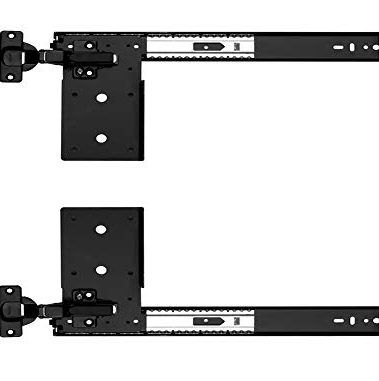 KV Pivot Door Slide Hardware Inset Application Self Closing 16 1/8" Slide (Kit) Black