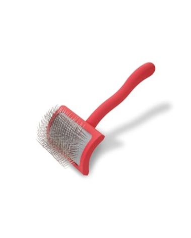 Chris Christensen Big G Dog Slicker Brush, Groom Like a Professional, Fluff Detangle Style, Saves Time Energy, Made in Germany, Coral, Medium