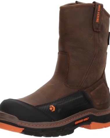 WOLVERINE mens Overpass 10" Composite-toe Wellington Boot, Brown, 10.5 US