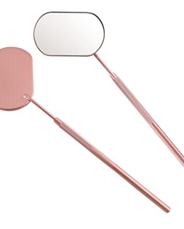 Pretty memory Lash Mirror, 2.2Inches Stainless Steel Makeup Eyelash Mirror, Eyelash Extensions Accessories Supplies, Lash Tech Must Haves (Rose Gold)