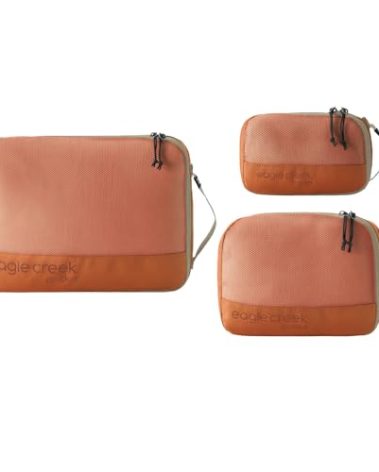 Eagle Creek Pack-It Reveal Cube Set - Packing Cubes for Compartmentalizing Luggage - Durable - Water-Resistant - Easy Grab Zipper Pull - Mesh Windows - Mandarin - XS/S/M