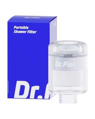 Dr. Piel Shower Filter for travel - Travel Essentials Shower Filter, Ultra Small & Light, Improves the condition of your skin & hair, Easy Installation
