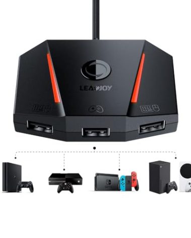 leadjoy VX2 AimBox Keyboard Mouse Adapter for PS4, Xbox One, Xbox Series X/S, Nintendo Switch, MnK Converter for Playing FPS, RTS, R6, Apex Legends