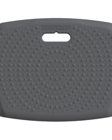 Ergohead 3/4 inch Anti Fatigue Comfort Standing Mat, Portable Office Standing Desk Pad, Non Slip Kitchen Mat, Built-in Handle with Massage Points Comfort Floor Mat (Gray, 17" x 22")