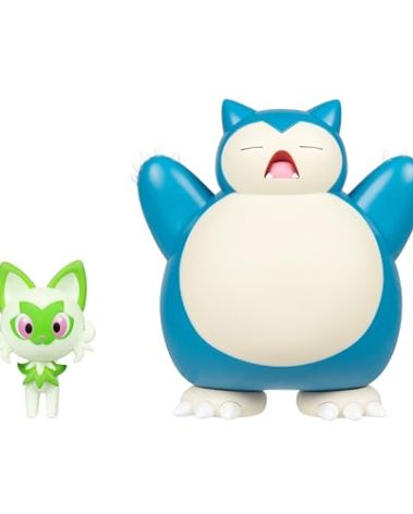 Pokemon Battle Figure 2 Pack - 2-Inch Sprigatito and 4.5-Inch Snorlax Battle Ready Figures