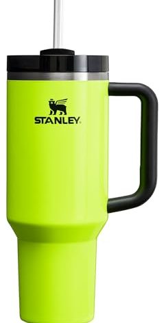 Stanley Quencher H2.0 Tumbler with Straw 40 oz | Flowstate 3-Position Lid | Cup Holder Compatible for Travel | Insulated Stainless Steel Cup | BPA-Free | Neon Yellow