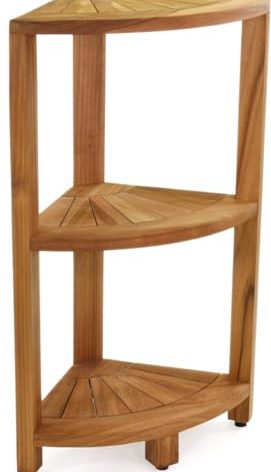AquaTeak Kai™ Petite - Teak Corner Shower Storage Stand