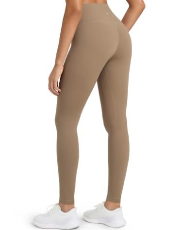 HeyNuts Workout Pro Full Length Yoga Leggings for Tall Women, Tummy Control Compression Athletic Yoga Pants 28'' Carbon Dust S(4/6)