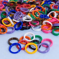 50 Pack Spiral Chicken Poultry Leg Bands Rings - #11 11/16" size - Mixed Colors (50)