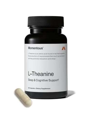 Momentous L-Theanine Supplement - 200 mg Capsules to Promote Relaxation & Focus - NSF Certified for Sport - GMO- & Gluten-Free - 60 Servings