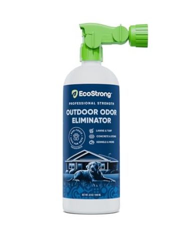 Outdoor Odor Eliminator | Outside Dog Urine Enzyme Cleaner – Powerful Pet, Cat, Animal Scent Deodorizer | Professional Strength for Yard, Turf, Kennels, Patios, Decks (32oz)