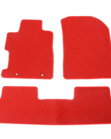 IKON MOTORSPORTS, Floor Mat Compatible with 2006-2011 Honda Civic, Factory Fitment Red Nylon Front & Rear Car Floor Mats Liner Carpets Replacement 3PC