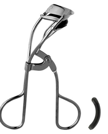 JAPONESQUE Extreme Lash Curler - Scissor Comfort Handle, Deep Curl, Keeps Lashes Curled for 8 Hours, High Arch Design, for Natural or False Lashes, Includes 1 Refill Pad (Gunmetal)