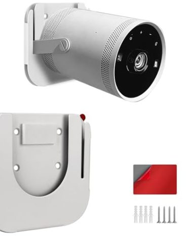 Chanvoo Drill Free Wall Mount Compatible with Samsung Freestyle Projector Ceiling Mount, Freestyle 2 Accessories Steel Wall Mount Shelf (White)