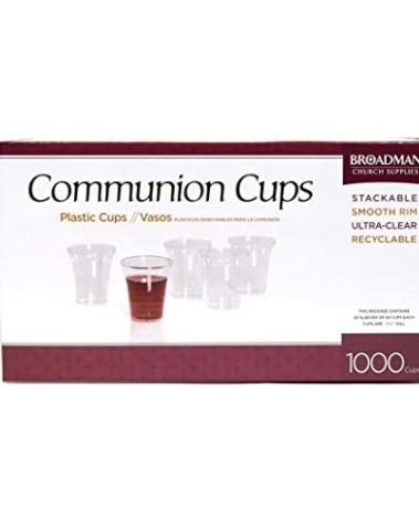 BROADMAN CHURCH SUPPLIES Plastic, Disposable, Recyclable Communion Cups, 1000 Count