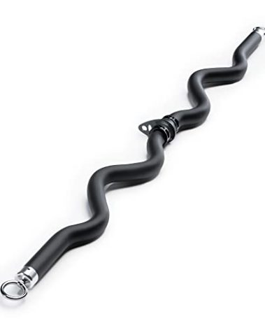 Bionic Body Deluxe Exercise Curl Bar for Lats, Curls and More BBEB-7355 Black 47 inches
