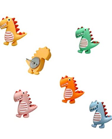 30 pcs Cute Dinosaur Decorative Push Pin Animal Thumbtack Photo Memo Note Drawing Pins Multi-Functional Pushpin Tool Cork Board Office Accessories