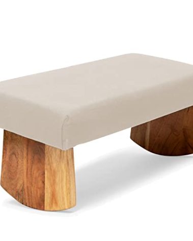 Waterglider International Meditation Bench (NAT. White), Seiza, Sustainable Acacia Wood with Curved Bottom Edges for The Perfect Posture, Meditation Stool, Prayer Bench, Meditation Chair, Yoga Stool