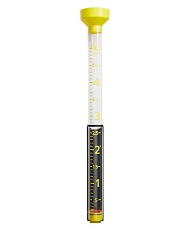 Taylor Capacity Jumbo Rain Gauge, Measure and Monitor Precipitation, Easy to Read for Backyard, Patio, Garden, and Lawn, 5-inch, Yellow