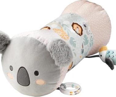 Nuby Animal Adventures Tummy Time Pillow - Infant Sensory Toy with Baby-Safe Mirror - Koala
