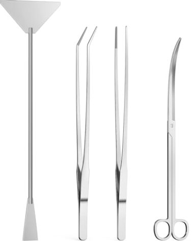 4Pcs Aquascaping Tools, Jeimier Aquascape Kit, Long and Strong Aquarium Tweezers, Scissors, Algae Scraper, Aquarium Plant Tools, Fish Tank Plant Trimming Kit