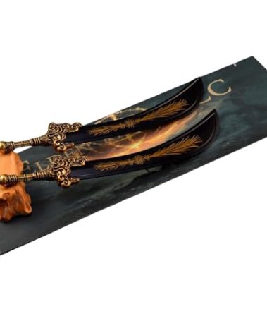 Game Elden Ring Dark Moon Greatsword Models 11.8-Inch Medieval Fantasy Claymore Sword Hand-Painted Sculpture Collectible Figurine for Gaming Display, Warrior Desk Decor & Dark-Themed Gift (NO.4)