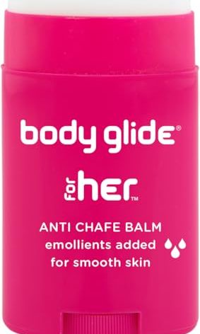 Body Glide For Her Anti Chafe Balm | Chafing stick with added emollients | Great for dry, sensitive skin and/or sensitive areas | Use on chest, bra, butt, groin, arm, and thigh chafing | 1.5oz