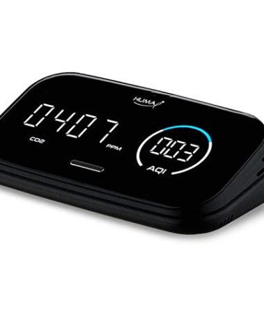 Huma-i Smart (HI-300), Indoor Air Quality Monitor Which Measures CO2, VOC, Particle Matter (PM2.5 PM10 PM1.0), Temperature, Humidity with a Mobile app, Black