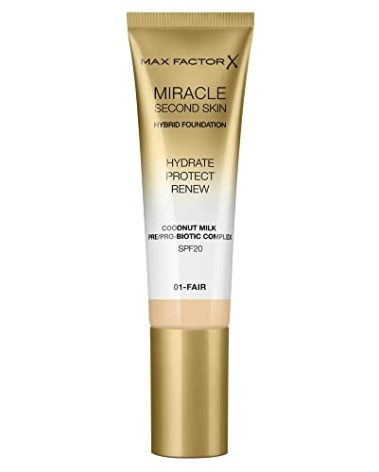 Max Factor Miracle Second Skin Foundation SPF 20-01 Fair Foundation Women 1.01 oz