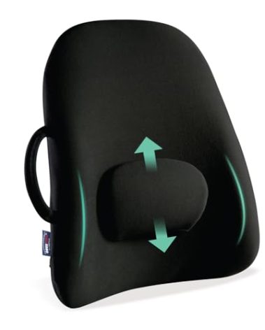 ObusForme Lowback Backrest Support – Lower Back Padded Seat Cushion and Lumbar Support Pillow, Portable Posture Support with Soft and Durable Foam
