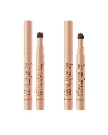 WALULAN Freckle Pen Freckles Sweatproof Waterproof Long Lasting Small Faux Freckle Stamp Foundation Spot,Natural Lifelike Freckle Makeup（2 Pcs）