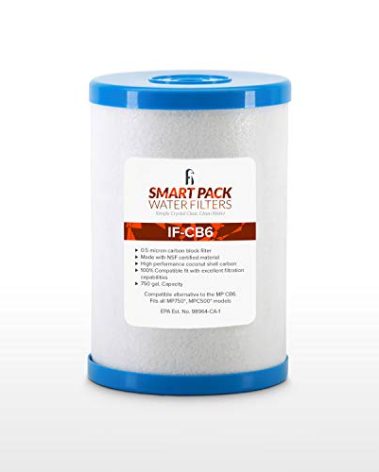 iFilters CB6 Carbon Block Filter Replacement | 0.5 Micron Activated Coconut Shell Carbon Water Filter | 750 Gallon Capacity | Carbon Filter Replacement for Whole House or Under Sink Systems