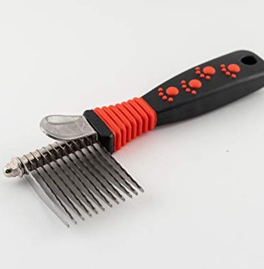 RYAN'S PET SUPPLIES Paw Brothers 12-Blade Dematting Tool for Dog Grooming, Professional Grade, Stainless Steel Blades, Comfort Grip, Gentle on Skin