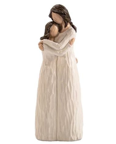 Elegondrar Gifts for Mom from Daughter, Mother and Daughter Hugging Figurines - Perfect for Mothers Day or Birthday Gifts, Resin, 9.8" H