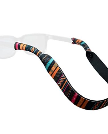Chums Neoprene Patterns Eyewear Retainer - Durable Floating Sunglasses Sport Strap (Retro Streamers)