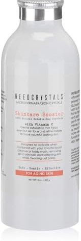 NeedCrystals Microdermabrasion Crystals, DIY Face Scrub with Vitamin C. Natural Facial Exfoliator for Dull or Dry Skin Improves Wrinkles, Anti-Aging, Skin Texture & Brightening. 8 oz